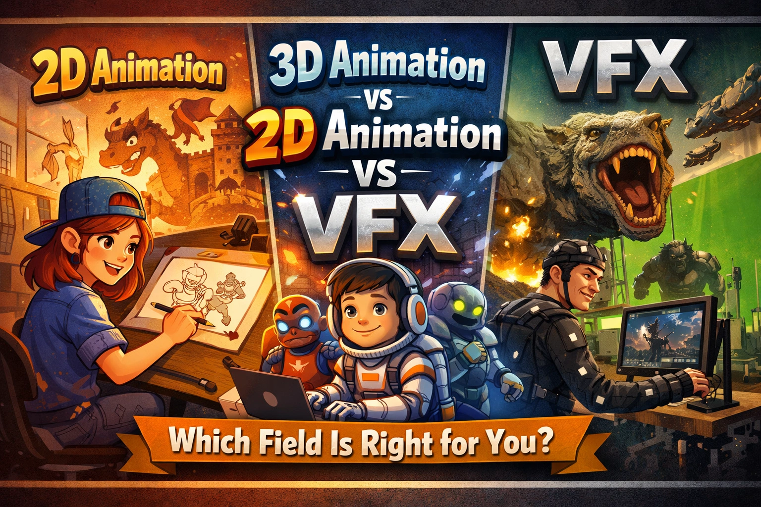 2D Animation vs 3D Animation vs VFX: Which Field Is Right for You?